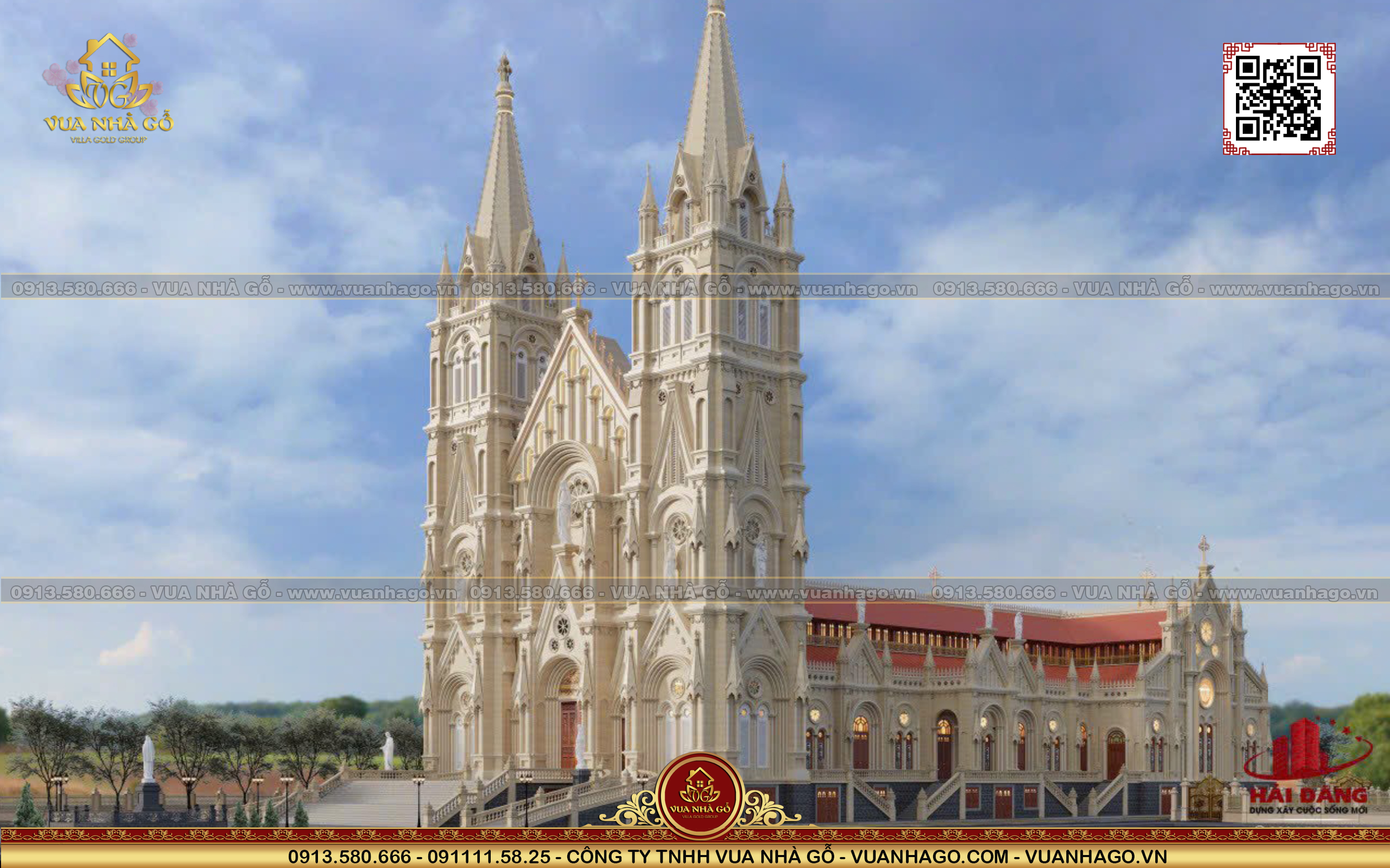 Thiết Kế Nhà Thờ Gỗ Giáo Xứ Trung Thành - Giáo Phân Bùi Chu - Vua Nhà Gỗ