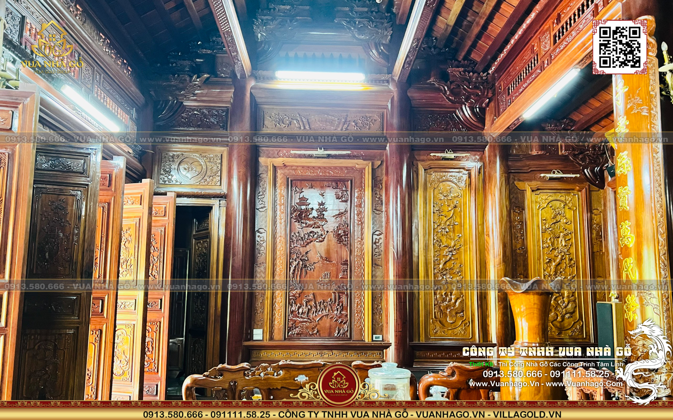 Nội Thất Nhà Gỗ 5 Gian Công Giáo Lim Nam Phi - Vua Nhà Gỗ