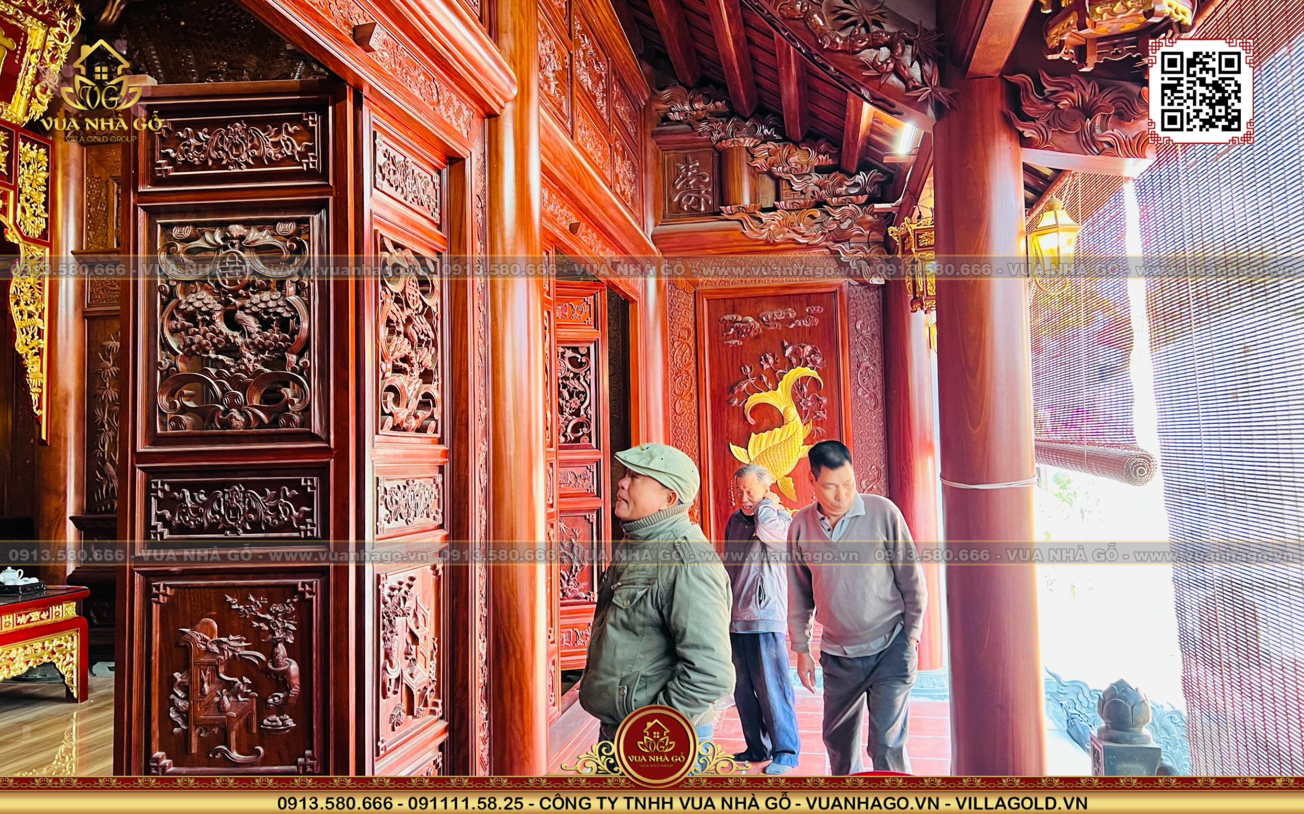 Thi Công Nhà Gỗ 3 Gian Lim Nam Phi Nhà Thờ Họ Nguyễn - Vua Nhà Gỗ