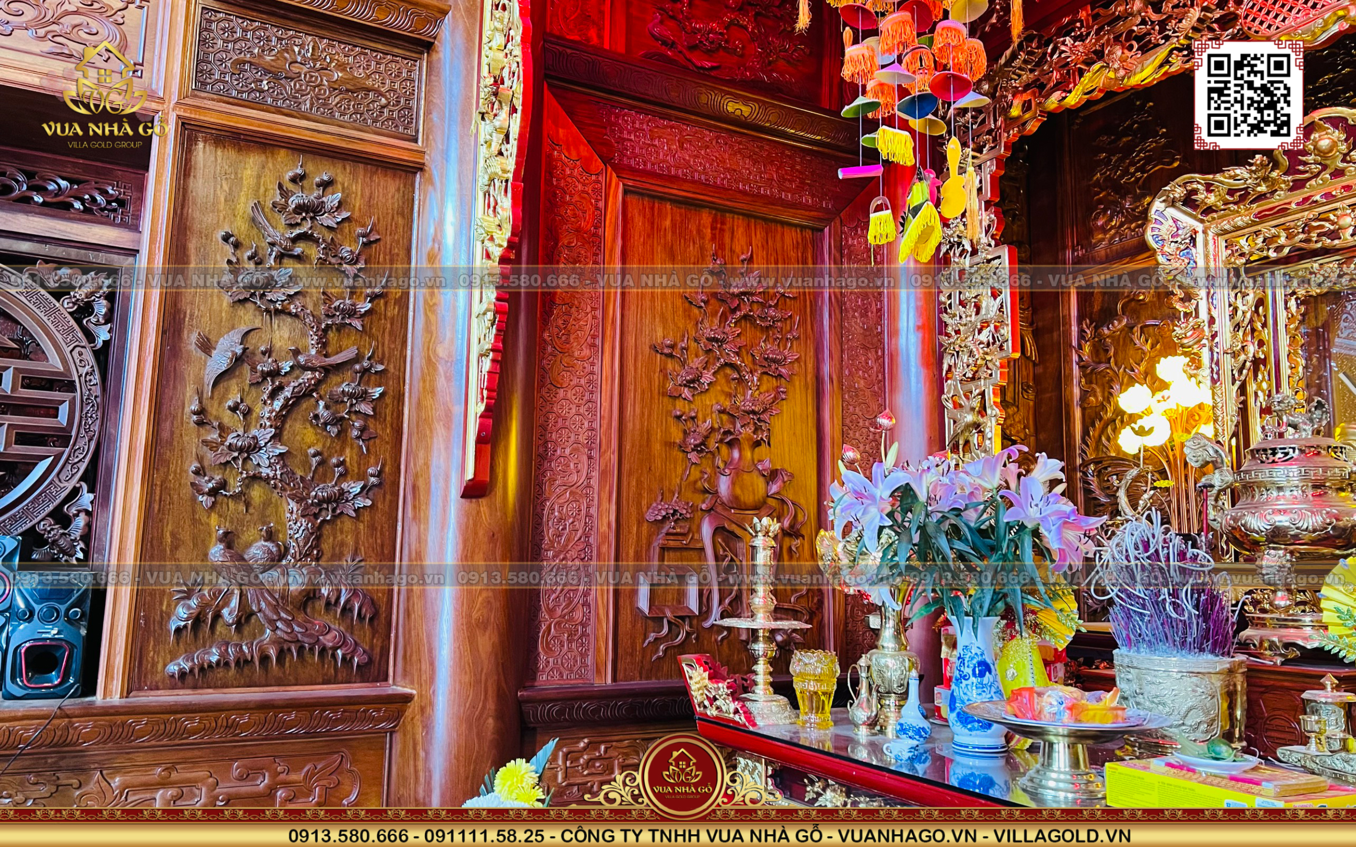 Thi Công Nhà Gỗ 3 Gian Lim Nam Phi Nhà Thờ Họ Nguyễn - Vua Nhà Gỗ