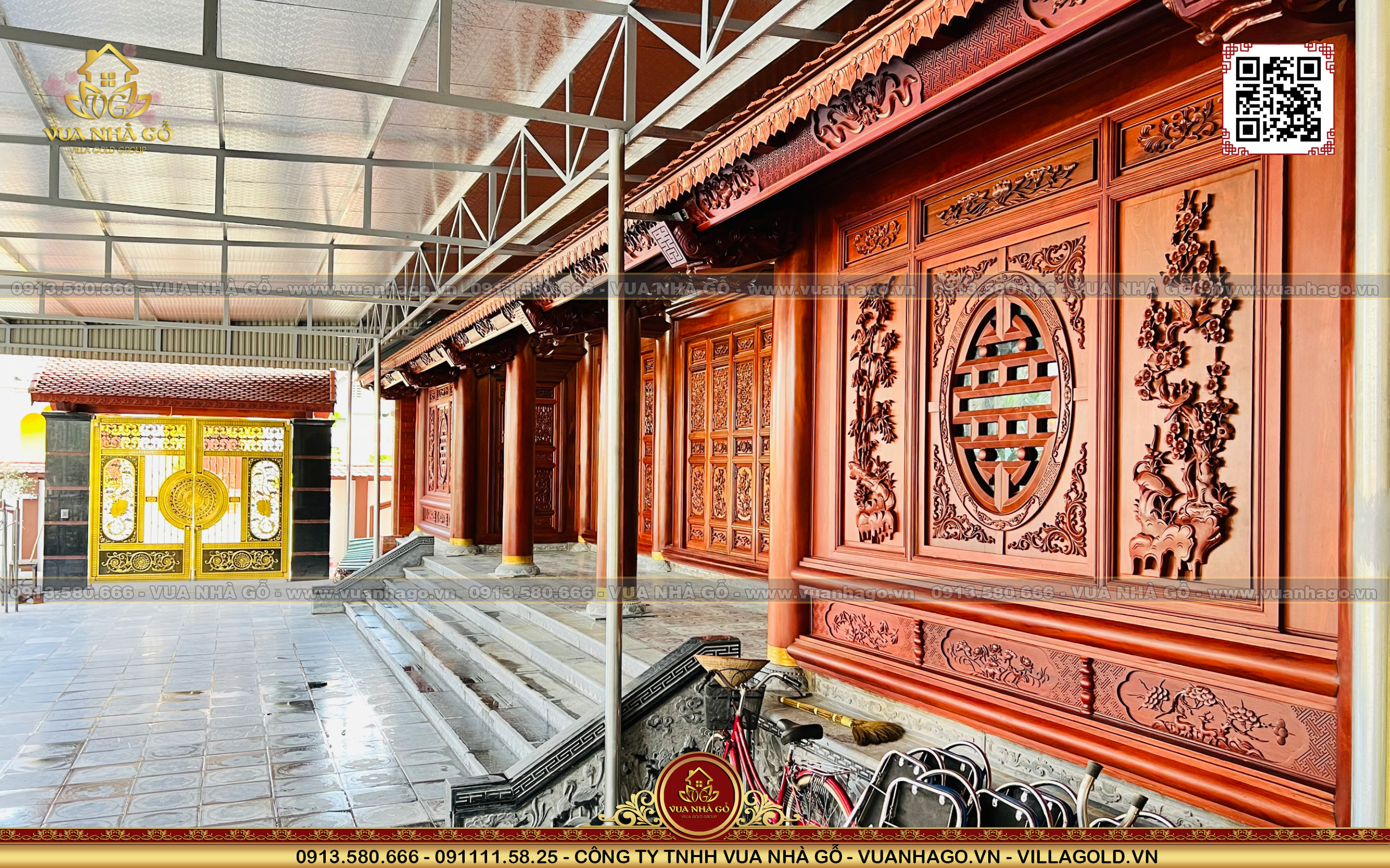 Thi Công Nhà Gỗ 5 Gian Lim Lào Tại Quảng Ninh - Vua Nhà Gỗ